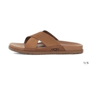 Ugg Mens Wainscott Slide Sandal, Size 12, (Chestnut Suede)